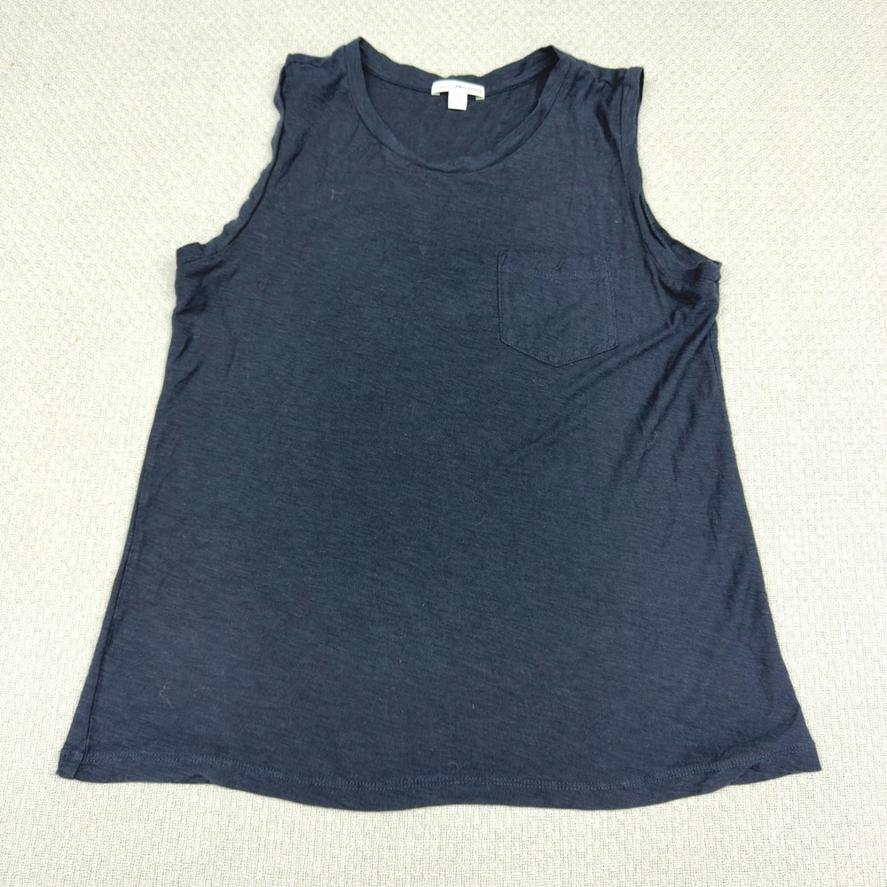 James Perse Shirt Womens Size 1 Navy Blue Sleeveless Tank Top Workout Running